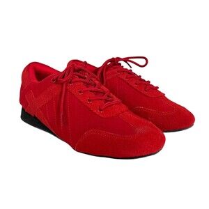 Ultimate Hybrid Dance Shoe Red Suede  Unisex W-6.5  West Coast Swing, Line Dance